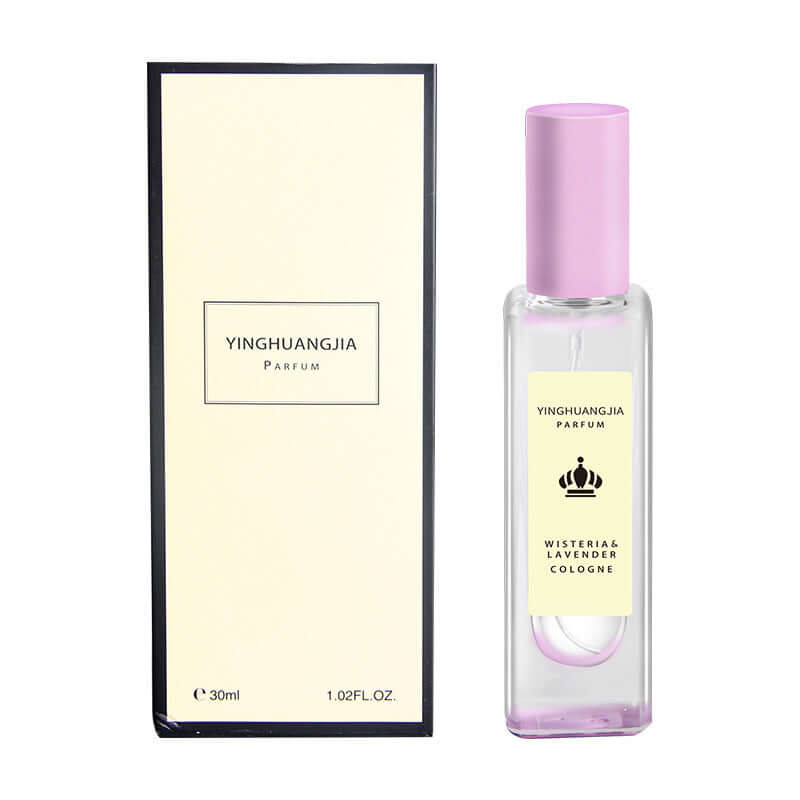 Yinghuangjia women's long-lasting wisteria and lavender perfume, 30ml elegant cologne in a sleek bottle.