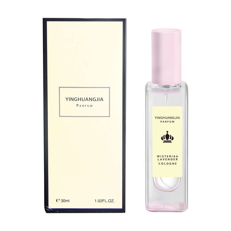 Yinghuanjia Wisteria Lavender cologne 30ML bottle with elegant packaging for women.