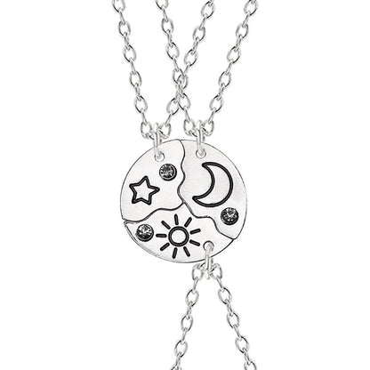 Sun, Moon And Star Pendant Set, Best Friend, Best friend, Friendship Couple Necklace, Fashion Jewelry