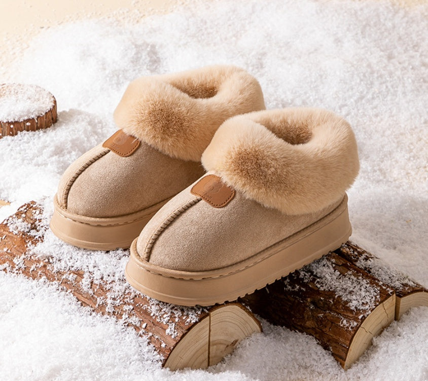 Female Fleece-lined Thickening Thermal Cotton Shoes