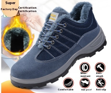 Fireproof Flower Safety Wear-resistant Steel Toe Cap Felt Buckle Welder Shoes