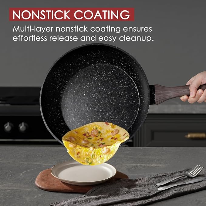 Kikcoin Pots and Pans Set Non Stick 31 Piece Kitchen Nonstick Cooking Cookware Sets with Grill Pan Saucepan Baking Sheet Utensil