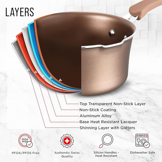 Pots and Pans Set, 23-Piece Non Stick Cookware & Bakeware Sets with Plaid Pattern, Stackable Design, Dishwasher Safe, Stain-resistant, Oven & All-Stove Safe, Tempered Glass Lid, Golden