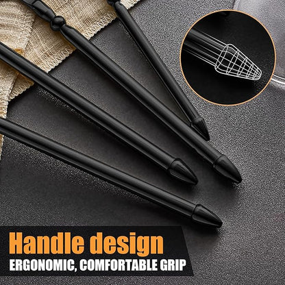 Black Unique Silverware Set,16-Piece Stainless Steel Cutlery Set for 4,Craft Flatware Set with Double-edged Knife,Mirror Polished,Dishwasher Safe
