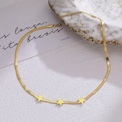 Fashion Jewelry Ins Star Necklace Fashion Gold Stainless Steel Chain Necklace