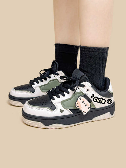 Cute Casual Sneakers Women's Color Matching Flat Low-tops