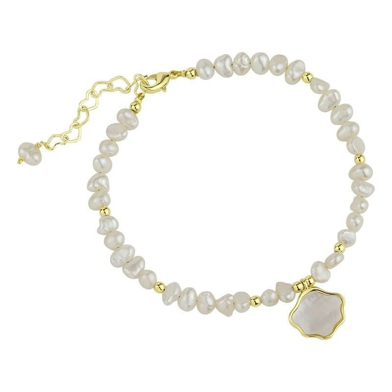 Women's Freshwater Shell Freshwater Pearl Necklace Bracelet