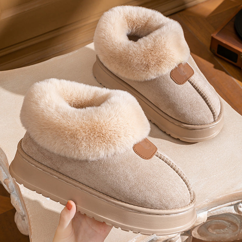 Female Fleece-lined Thickening Thermal Cotton Shoes