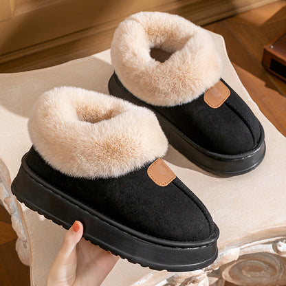 Female Fleece-lined Thickening Thermal Cotton Shoes