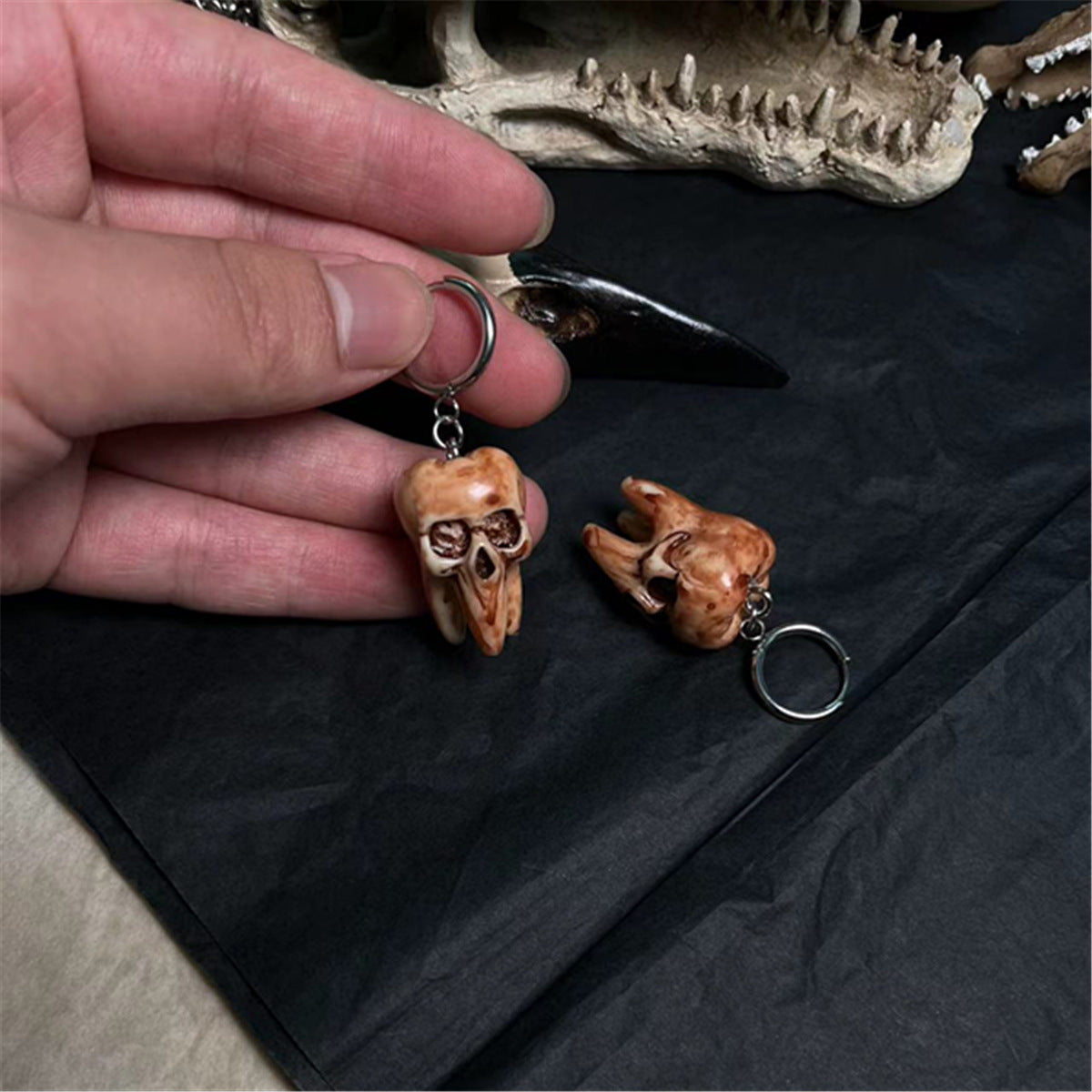 Gothic Skull Earrings Halloween Handmade