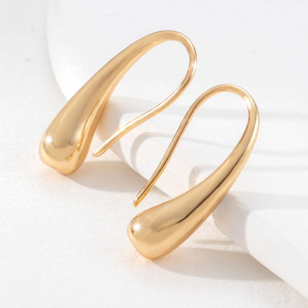 Geometric Metal Glossy Surface Ear Hook