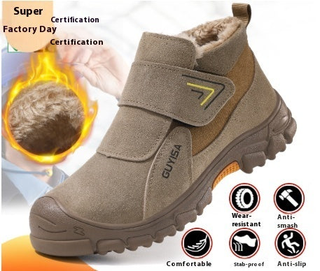 Fireproof Flower Safety Wear-resistant Steel Toe Cap Felt Buckle Welder Shoes