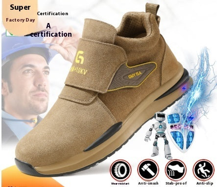 Fireproof Flower Safety Wear-resistant Steel Toe Cap Felt Buckle Welder Shoes