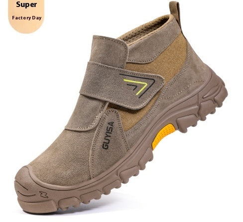 Fireproof Flower Safety Wear-resistant Steel Toe Cap Felt Buckle Welder Shoes