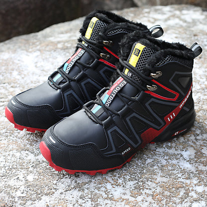 Winter Outdoors Snow Boots High-top Velvet Thermal Off-road Thickened Lightweight Mountaineering Men's Cotton Shoes