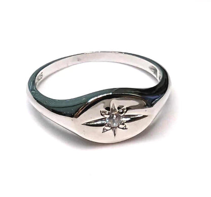 Women's Sterling Silver Sparkle Star Dainty Accent Stackable Ring Sizes 5-10 NEW