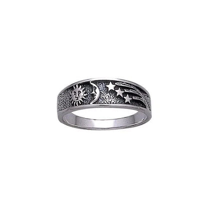 Sun Moon and Stars Ring 925 Sterling Silver Fine Celestial Jewelry