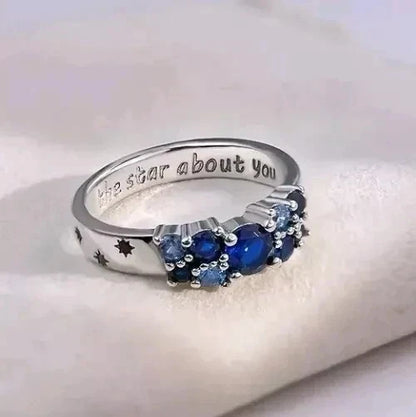 S925 sterling silver cubic zirconia star ringSize 6