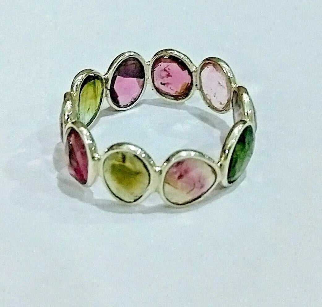 Natural Bicolor Tourmaline 925 Sterling Silver Designer Ring Best Valentine Gift
