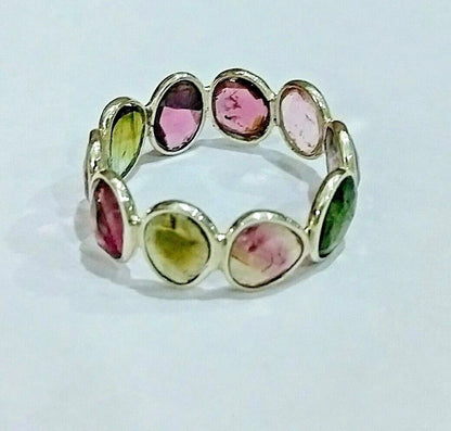Natural Bicolor Tourmaline 925 Sterling Silver Designer Ring Best Valentine Gift