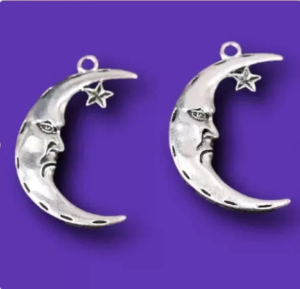 X BIG CRESCENT MOON STAR Pendant 925 Sterling Silver 22" Necklace men women