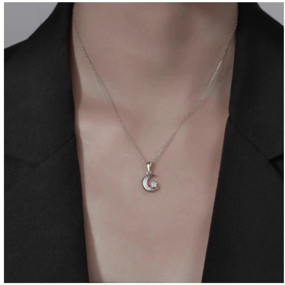 Sweet Jewelry S925 sterling silver star moon romantic star sky pendant necklace