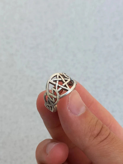 Vintage Sterling Silver 925 Ring Star Stars Jewelry Women US Size 8.5