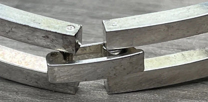 Vintage Sterling 925 Openwork Stars Open Rectangle Bar Link Bracelet 30G 7.25''