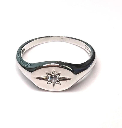 Women's Sterling Silver Sparkle Star Dainty Accent Stackable Ring Sizes 5-10 NEW