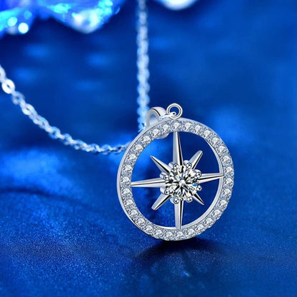 MOISSANITE Pendant Octopus Star Circle Sterling Silver Necklace Women Jewelry